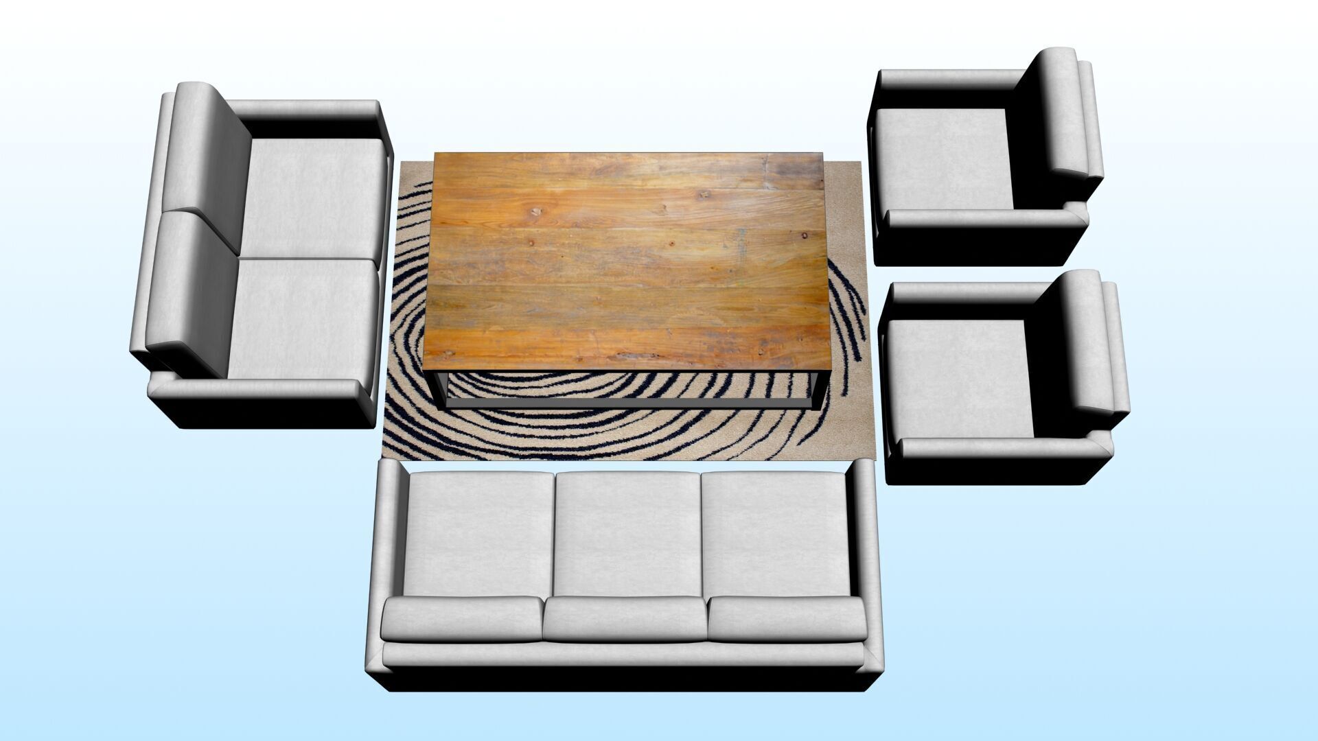 SOFA SET WITH CARPET 03 3D model_5