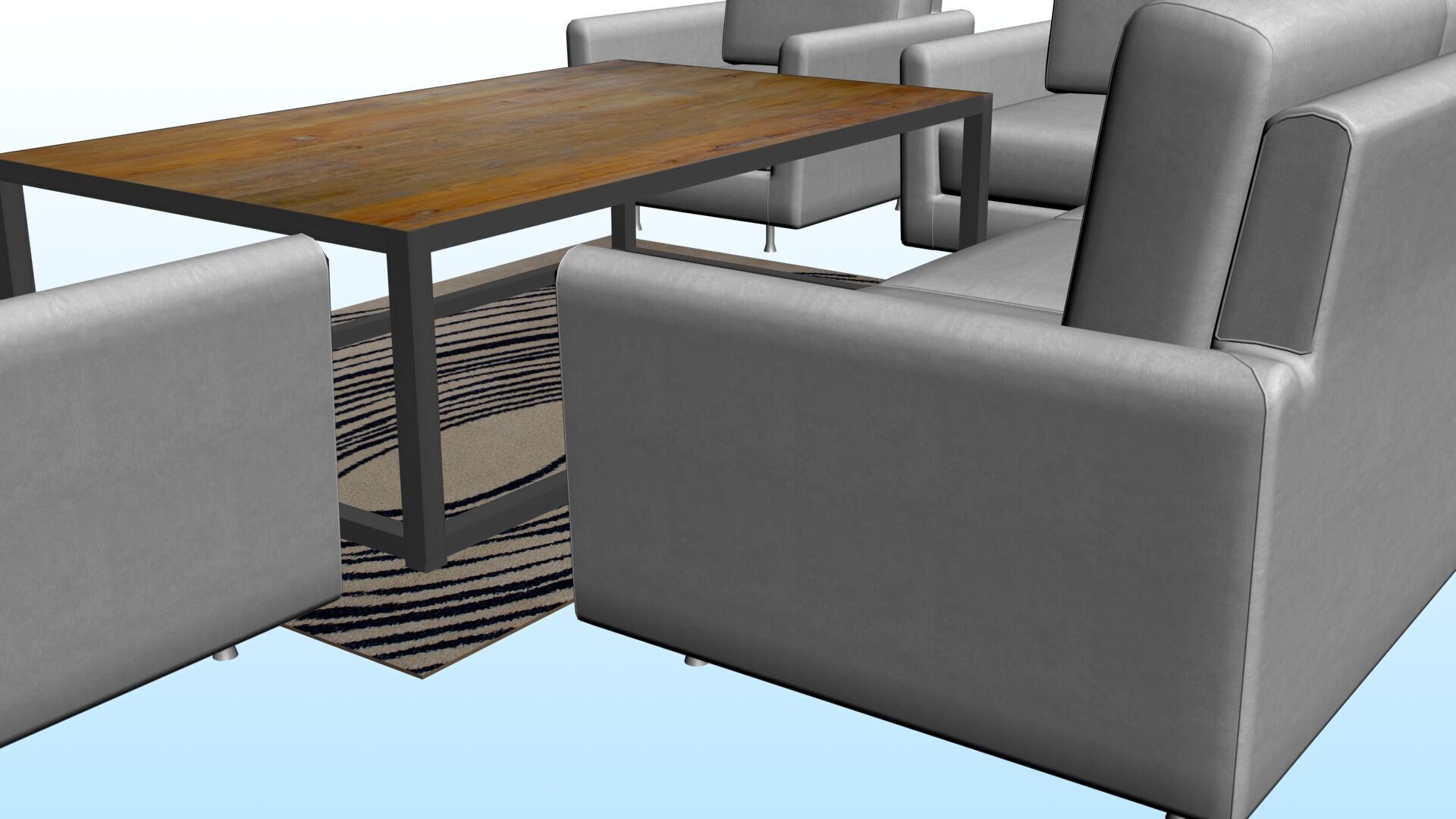 SOFA SET WITH CARPET 03 3D model_8