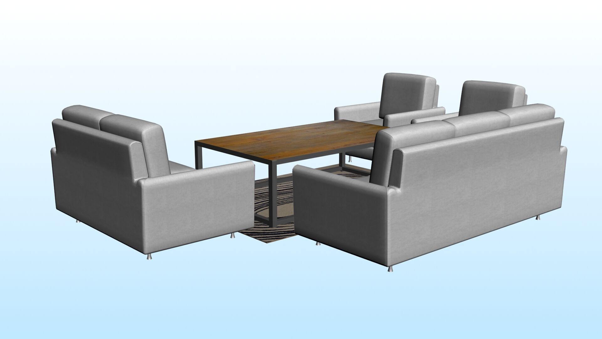 SOFA SET WITH CARPET 03 3D model_3