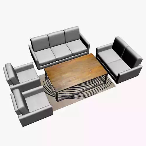 SOFA SET WITH CARPET 03 3D model