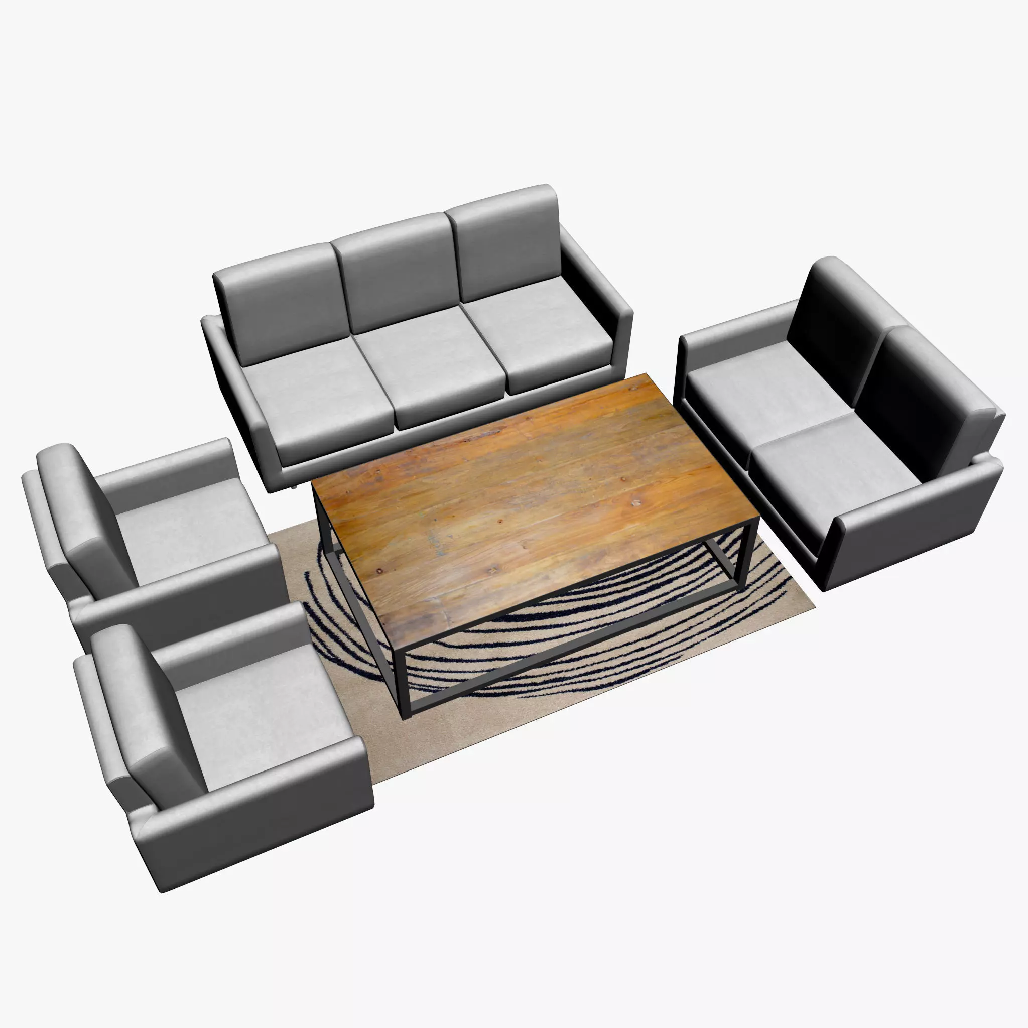 SOFA SET WITH CARPET 03 3D model_0