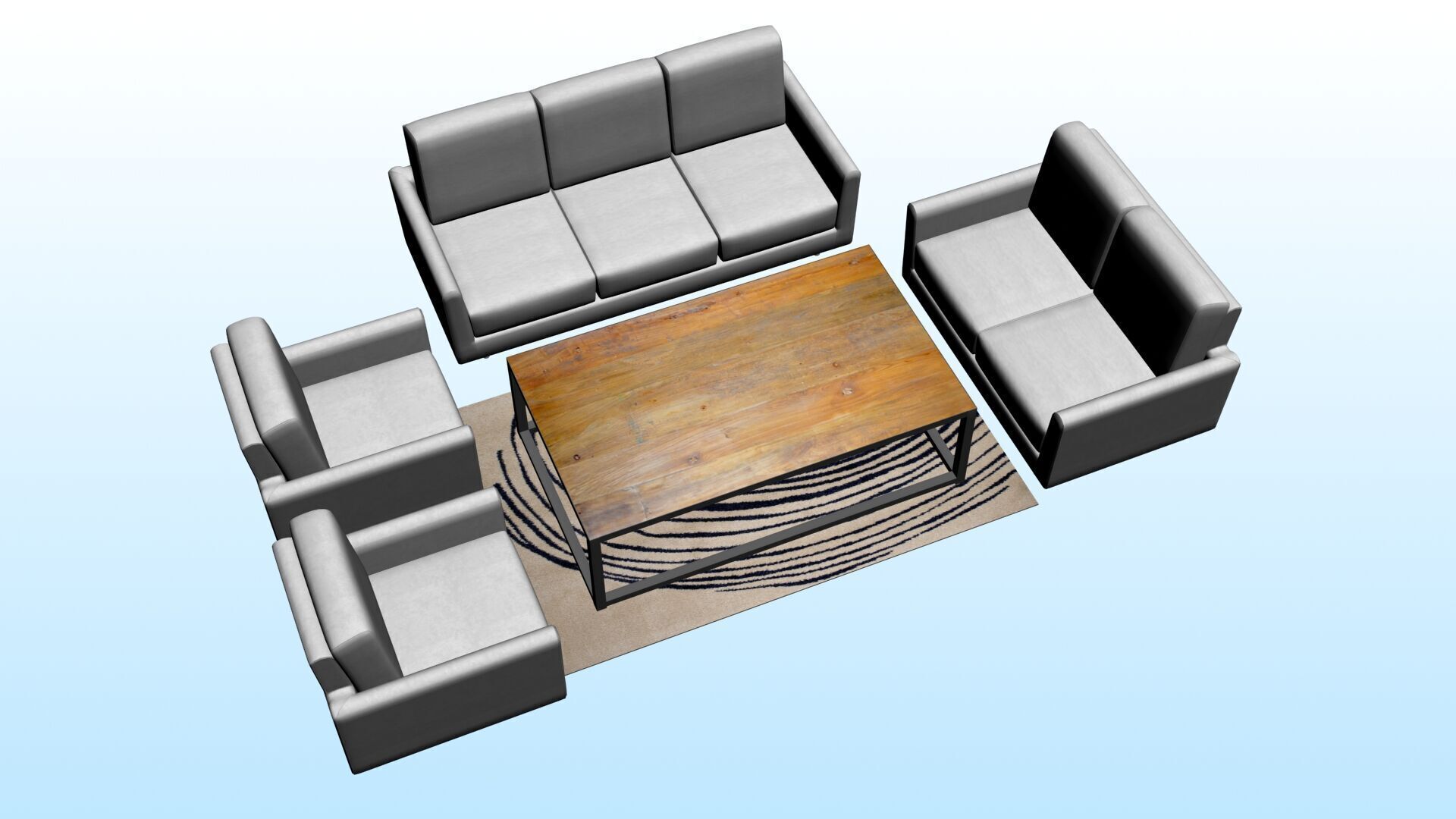 SOFA SET WITH CARPET 03 3D model_1
