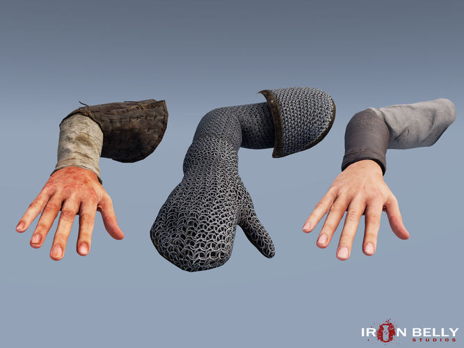 AAA Animated Medieval First Person Arms Pack  Low-poly 3D model