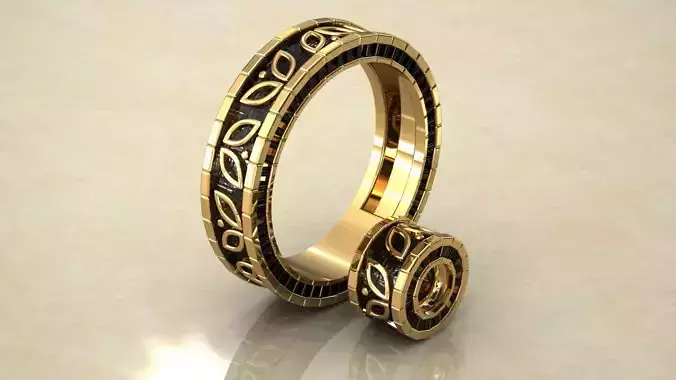 Exclusive Ring and pendants 3D Model Luxury - Design 