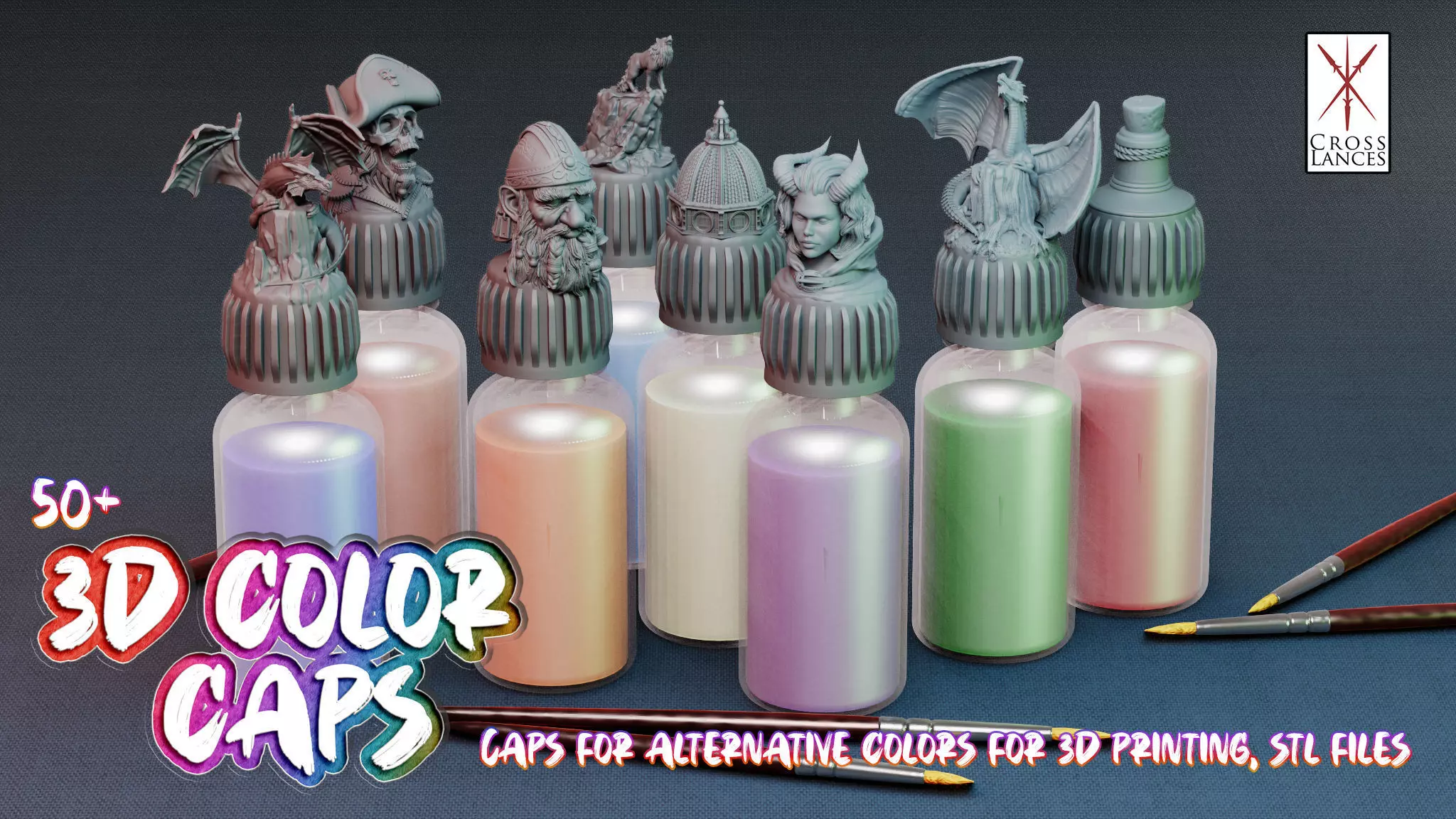 3D Color caps 3D print model_0