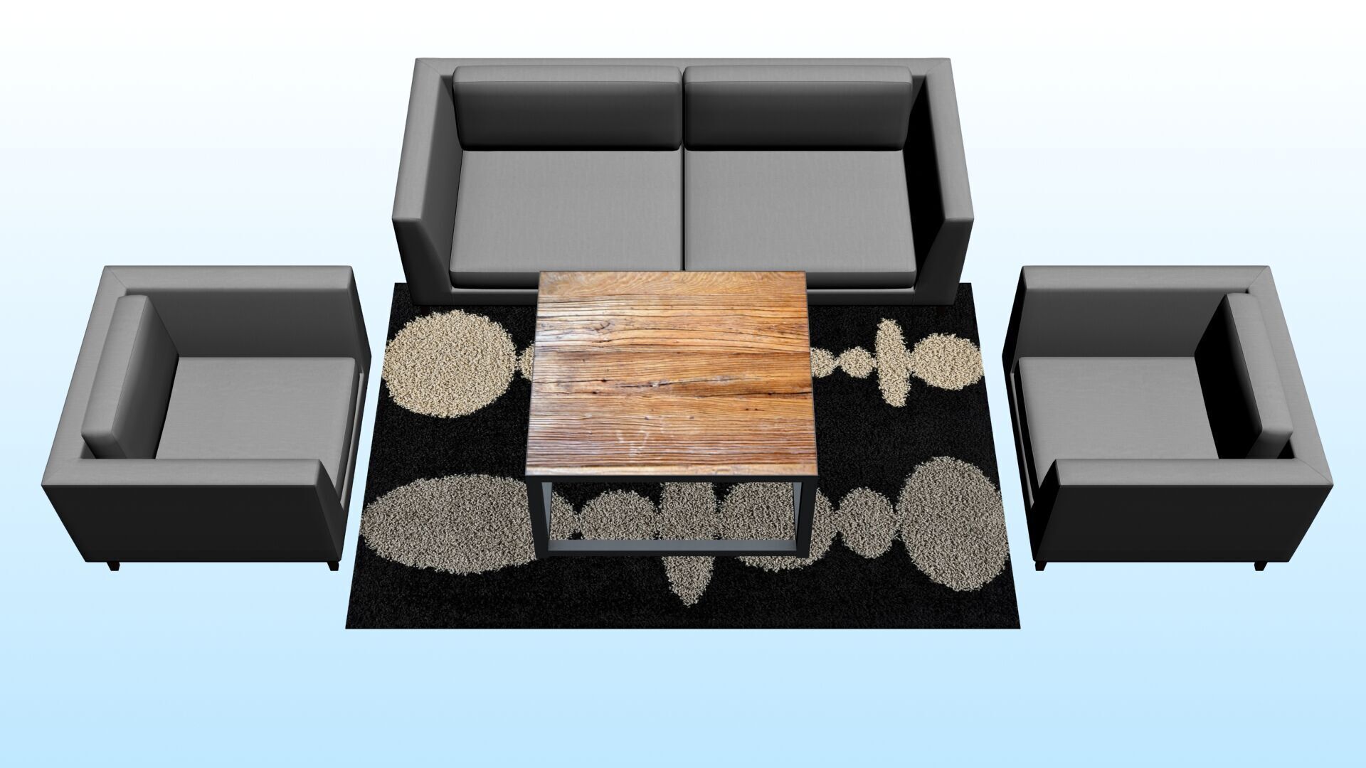 SOFA SET WITH CARPET 04 3D model_5
