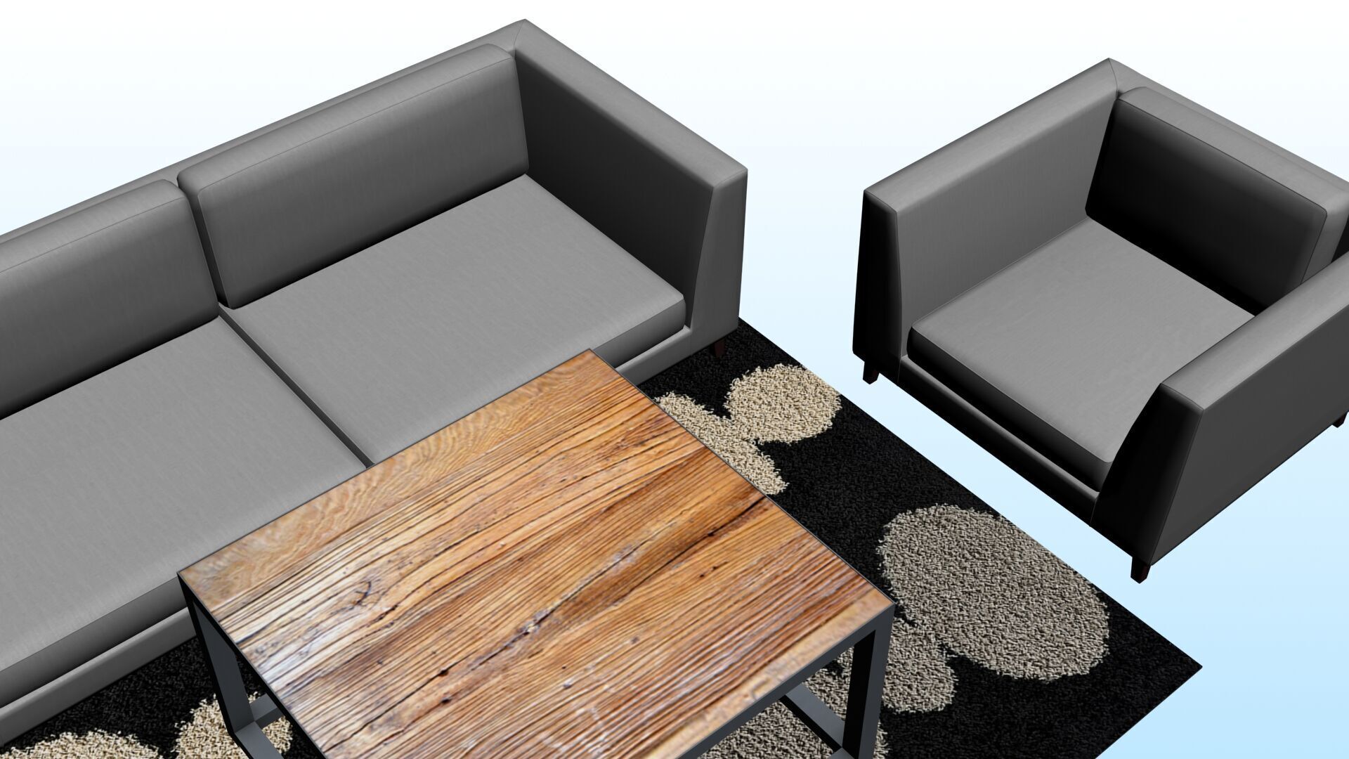 SOFA SET WITH CARPET 04 3D model_9