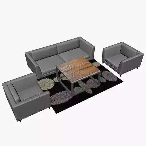 SOFA SET WITH CARPET 04 3D model