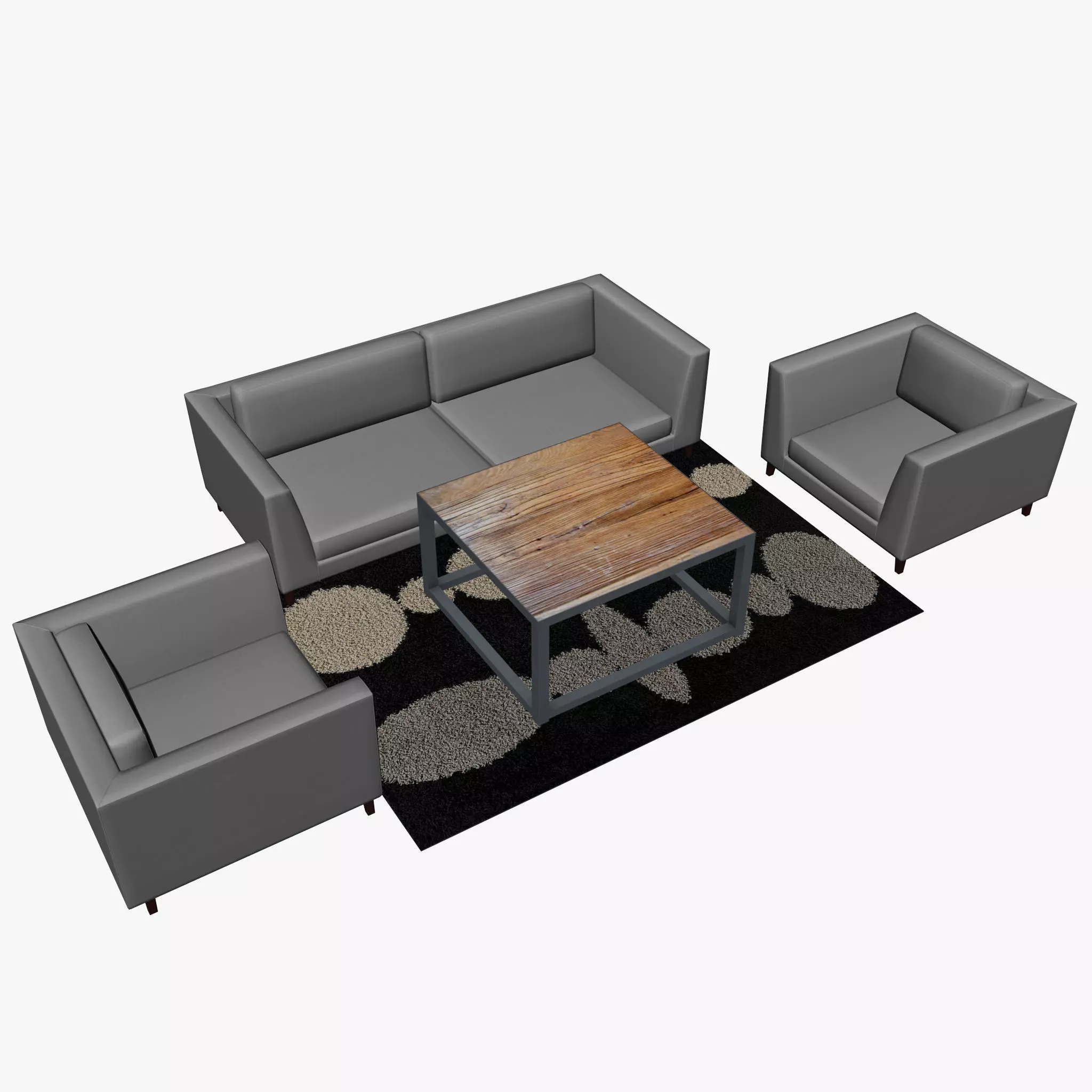 SOFA SET WITH CARPET 04 3D model_0