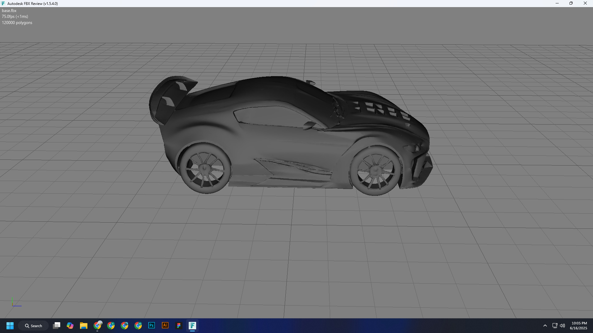 Futuristic Hyper-Realistic Sports Car 3D Model 3D model_1