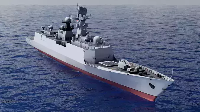 054A frigate Ship Low-poly 3D model