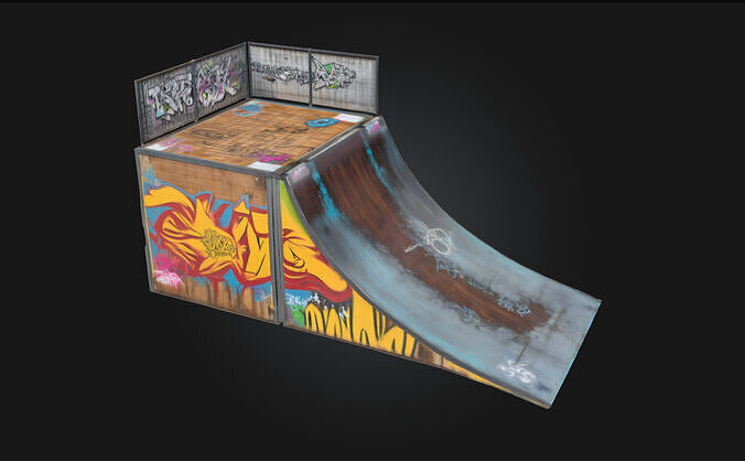 Skate Ramp Graffiti  Urban Style in Motion 3D model