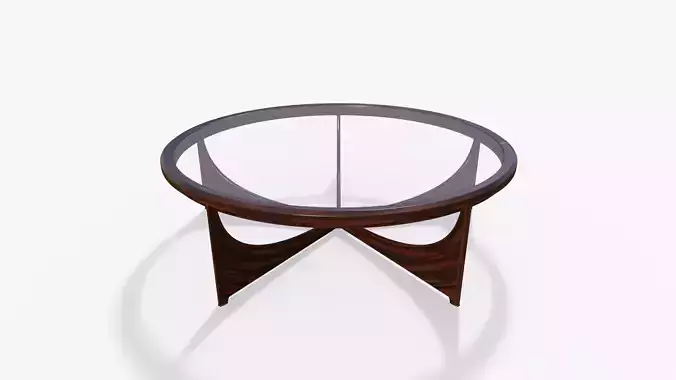 Circle Glass Table Low-poly 3D model