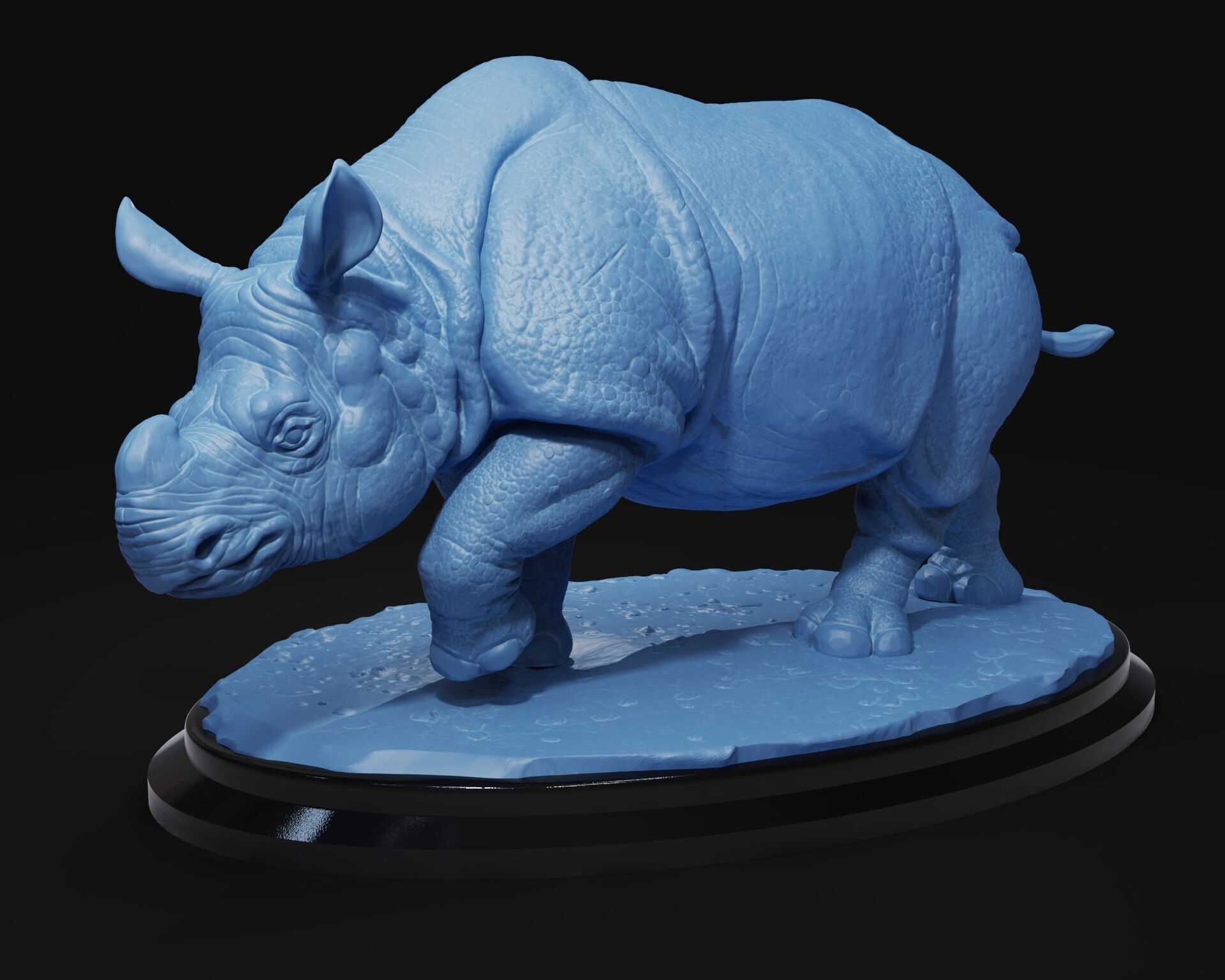 Indian rhinoceros 3D print model_3