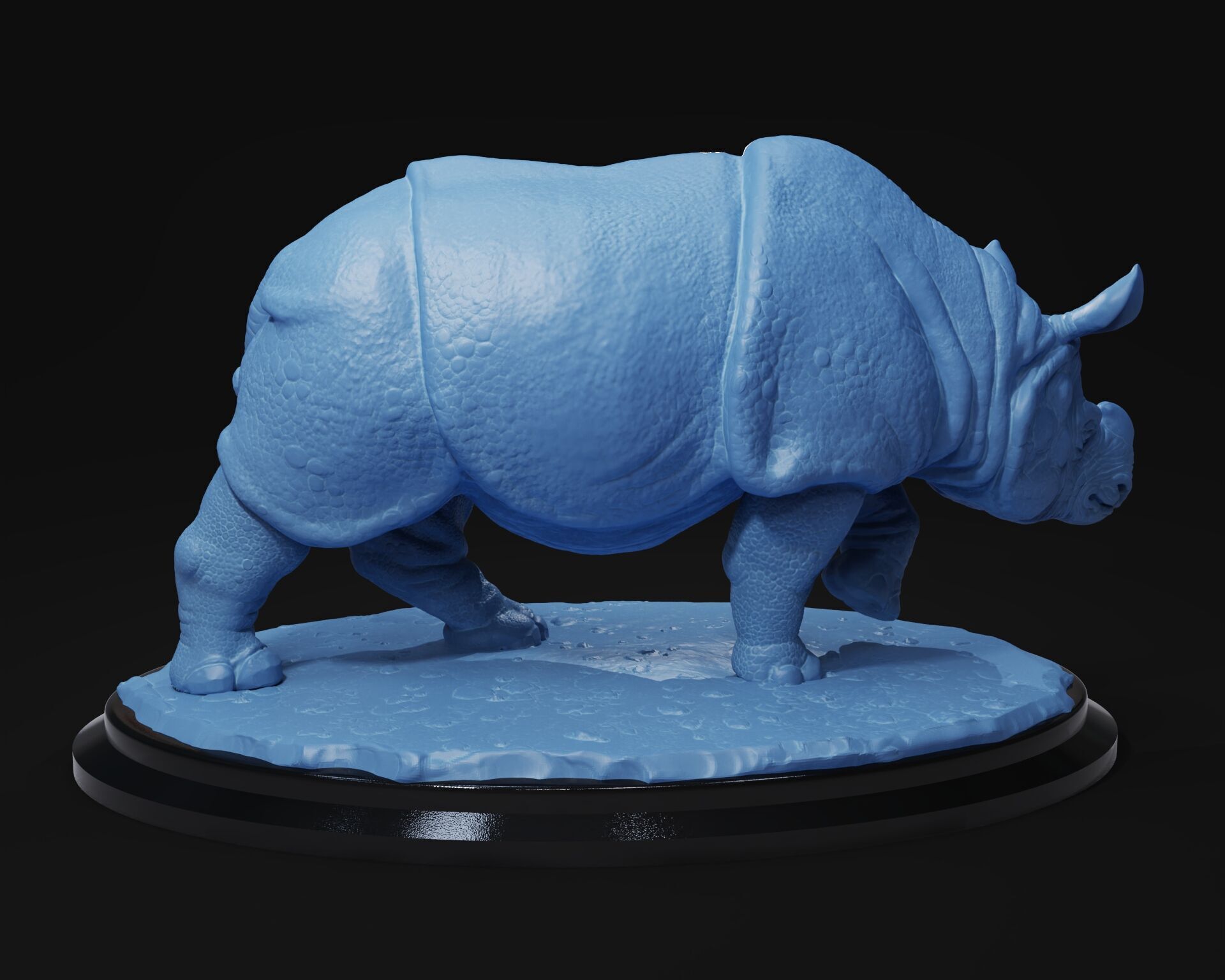 Indian rhinoceros 3D print model_4