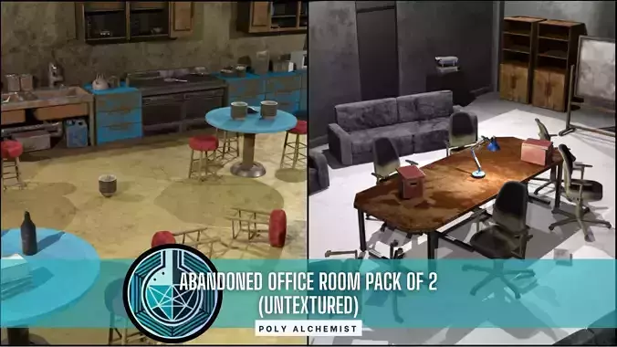 Abandoned Office Room Pack Of 2 - Textured 