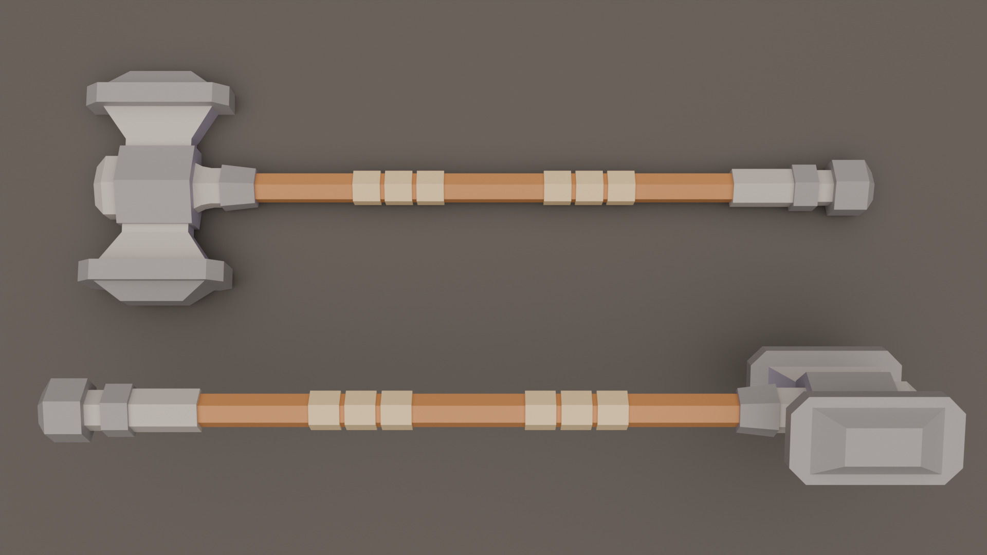 Low Poly Fantasy Weapons Pack Low-poly 3D model_4