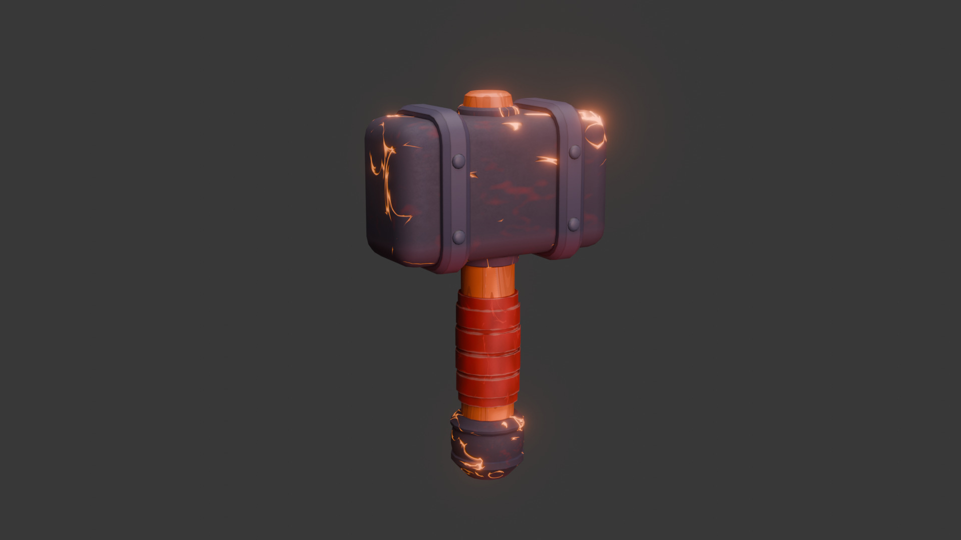 Fantasy Hammer Game Ready Low Poly 3D Model Low-poly 3D model_4