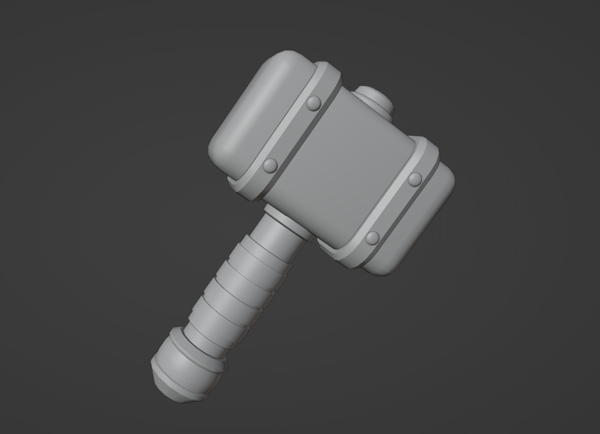 Fantasy Hammer Game Ready Low Poly 3D Model Low-poly 3D model_5