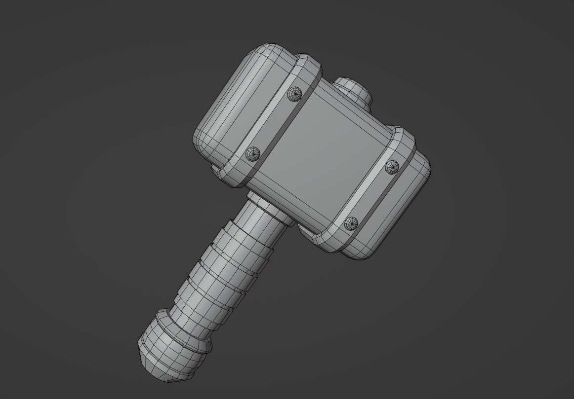 Fantasy Hammer Game Ready Low Poly 3D Model Low-poly 3D model_7