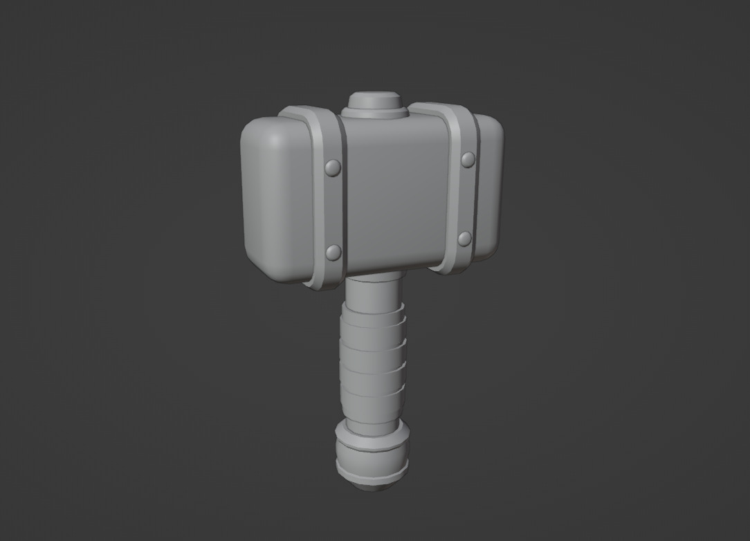 Fantasy Hammer Game Ready Low Poly 3D Model Low-poly 3D model_6