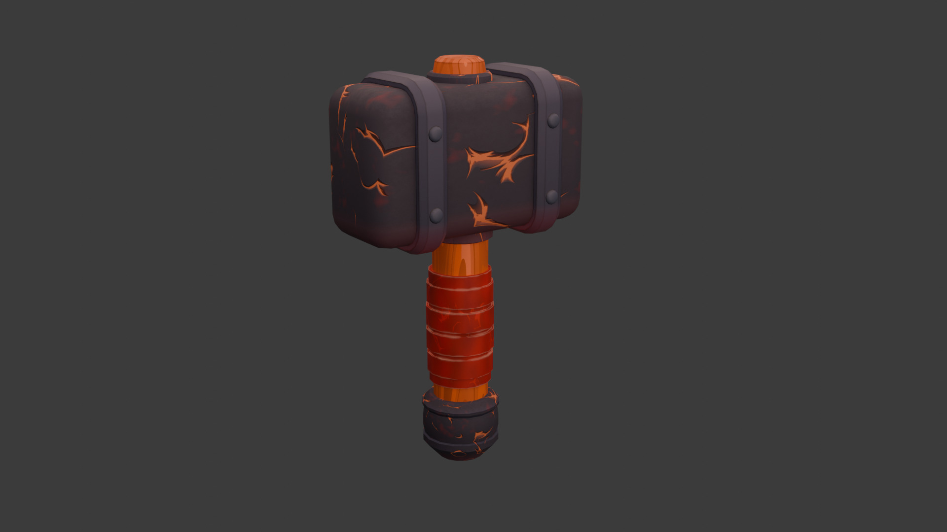 Fantasy Hammer Game Ready Low Poly 3D Model Low-poly 3D model_3