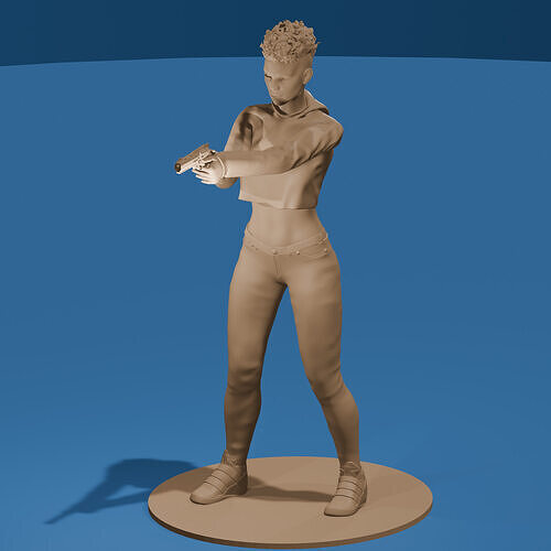 Black female undercover cop 3D print model