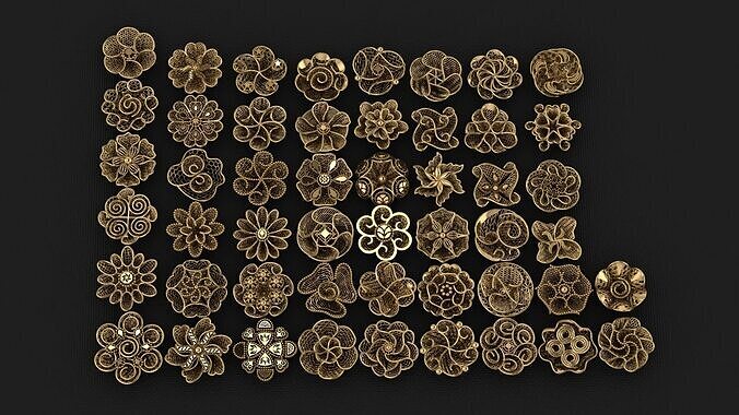 Arabian flower Rings  23 3D print model