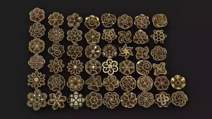 Arabian flower Rings  23 3D print model