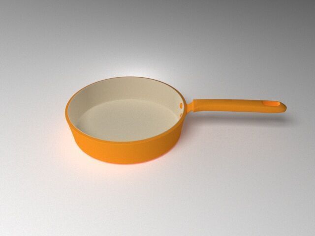 Fry Pan Low-poly 3D model_4