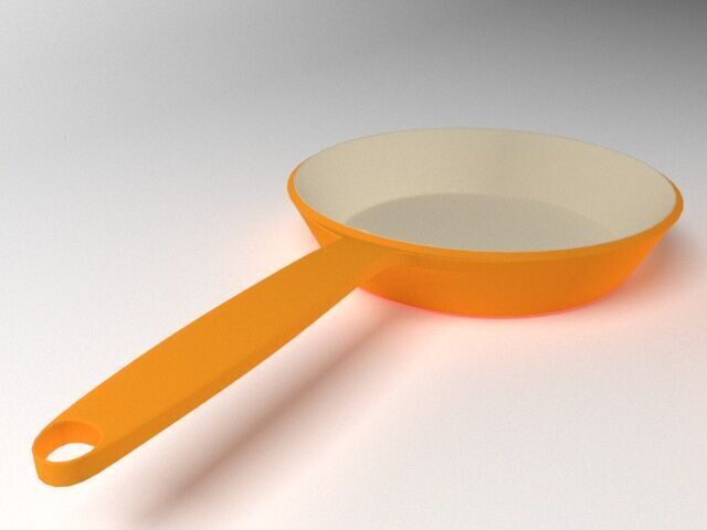 Fry Pan Low-poly 3D model_3