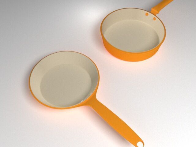 Fry Pan Low-poly 3D model_2