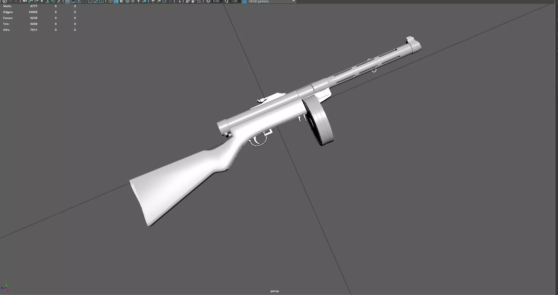 Low Poly Suomi KP31 SMG 3D Model Low-poly 3D model_0