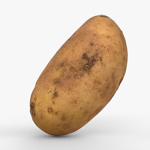 Photorealistic 3D scan of potato Low-poly 3D model