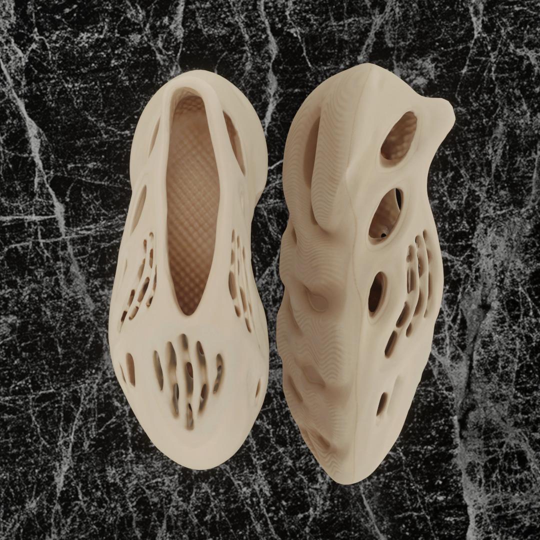 ADIDAS YEEZY FOAM RUNNER DESERT SAND 3D SHOES Low-poly 3D model_2