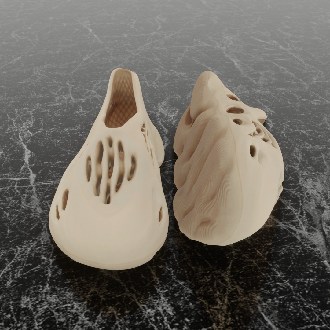 ADIDAS YEEZY FOAM RUNNER DESERT SAND 3D SHOES Low-poly 3D model_3