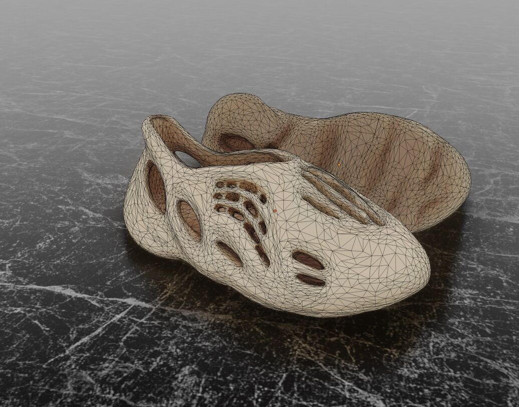 ADIDAS YEEZY FOAM RUNNER DESERT SAND 3D SHOES Low-poly 3D model_12