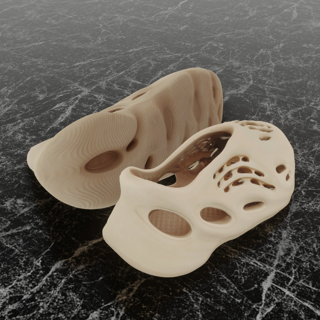 ADIDAS YEEZY FOAM RUNNER DESERT SAND 3D SHOES Low-poly 3D model_5