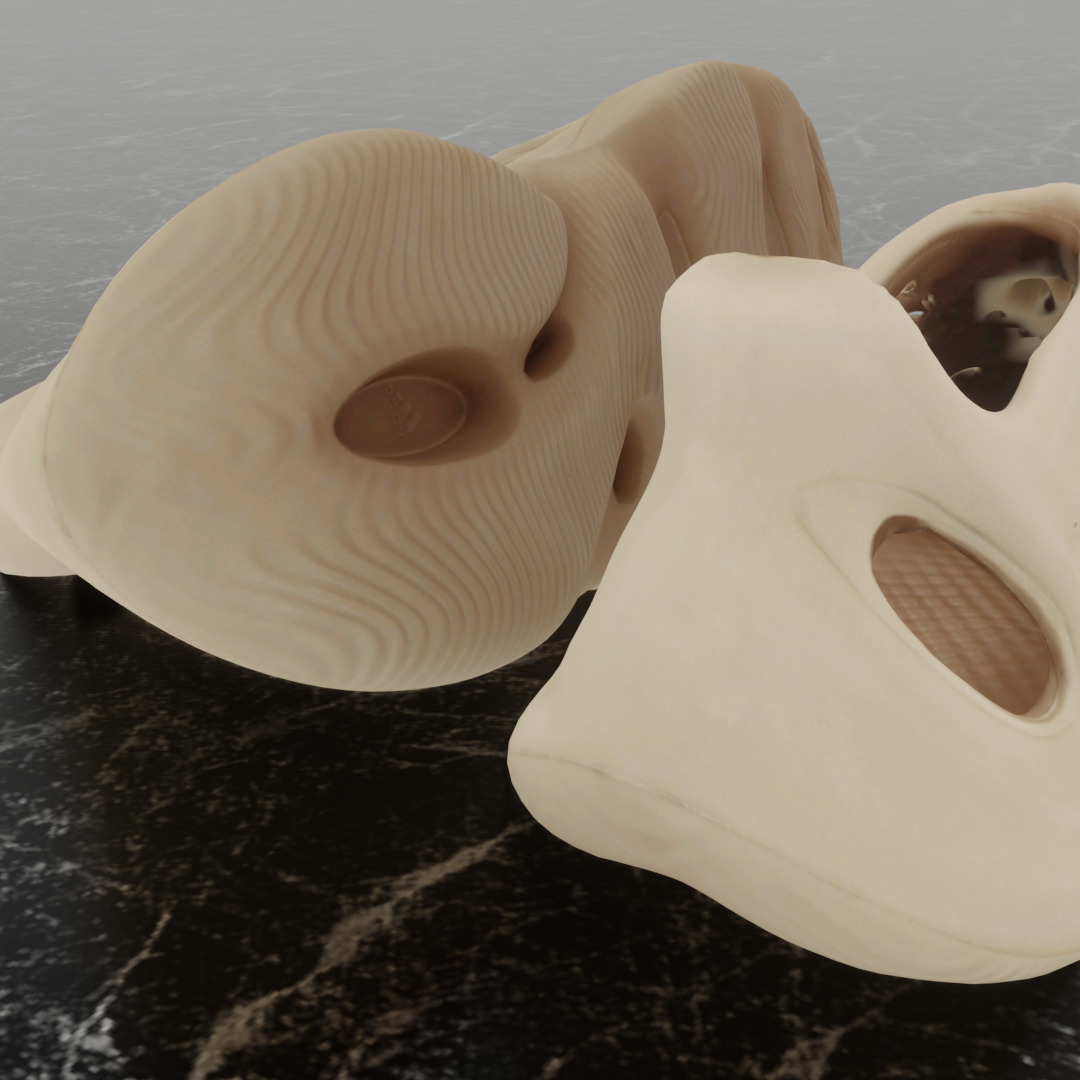 ADIDAS YEEZY FOAM RUNNER DESERT SAND 3D SHOES Low-poly 3D model_9