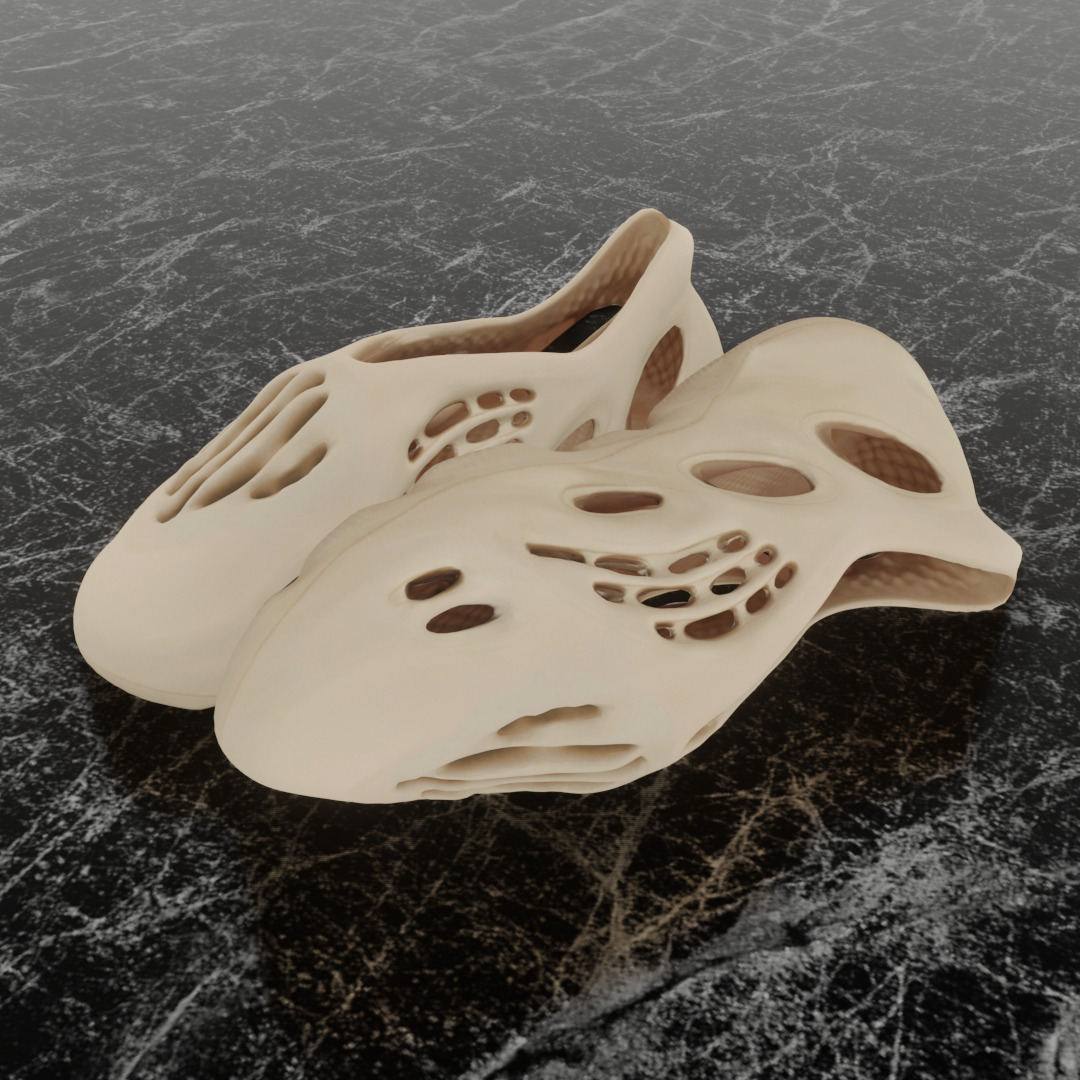 ADIDAS YEEZY FOAM RUNNER DESERT SAND 3D SHOES Low-poly 3D model_1