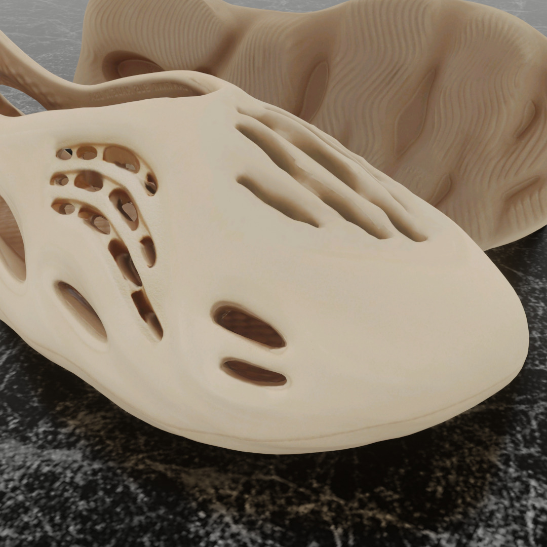 ADIDAS YEEZY FOAM RUNNER DESERT SAND 3D SHOES Low-poly 3D model_11