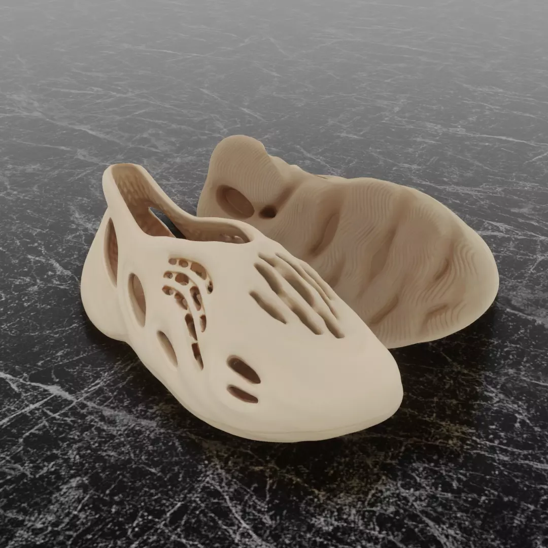 ADIDAS YEEZY FOAM RUNNER DESERT SAND 3D SHOES Low-poly 3D model_0