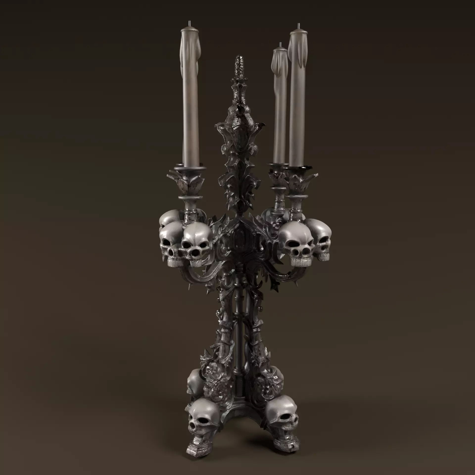 Candelabra Ghotic Low-poly 3D model_0