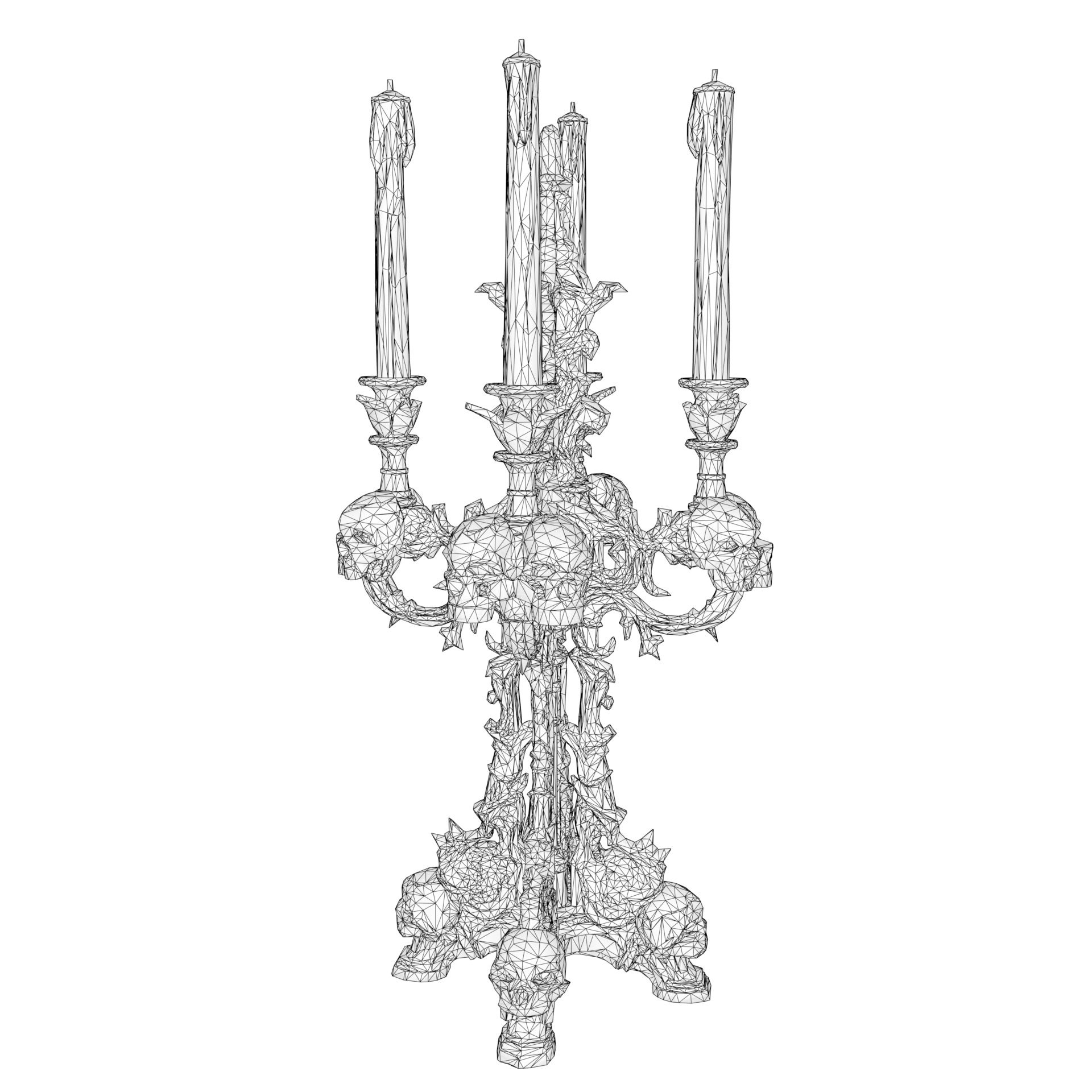 Candelabra Ghotic Low-poly 3D model_20