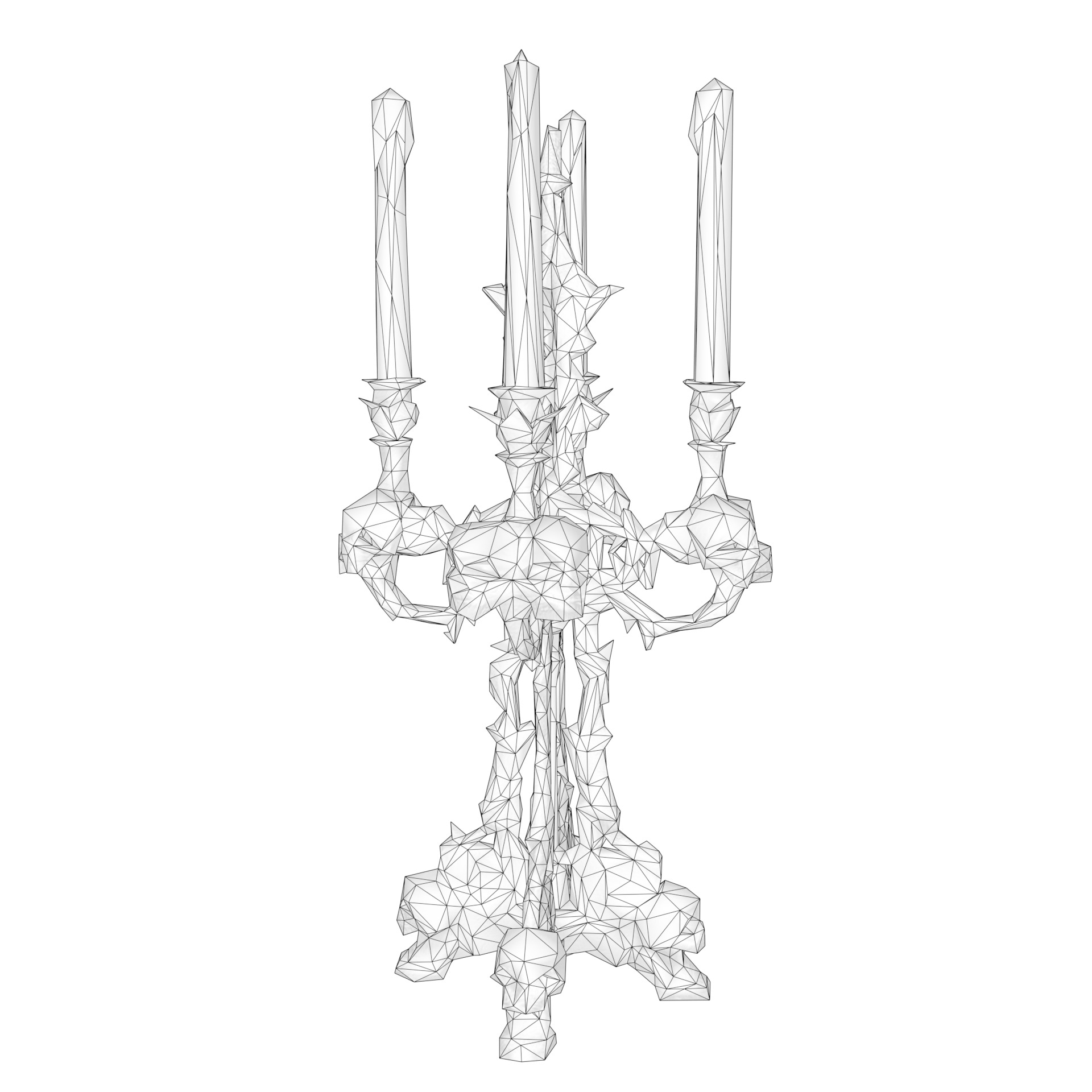 Candelabra Ghotic Low-poly 3D model_26