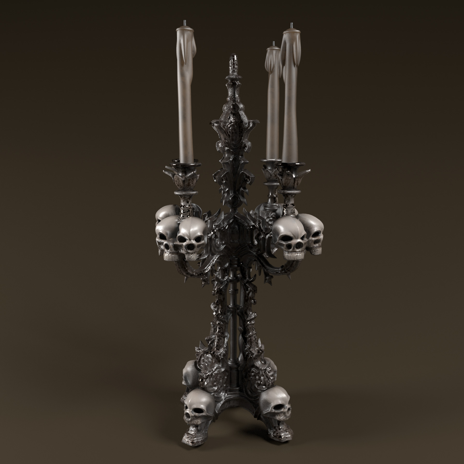 Candelabra Ghotic Low-poly 3D model_6