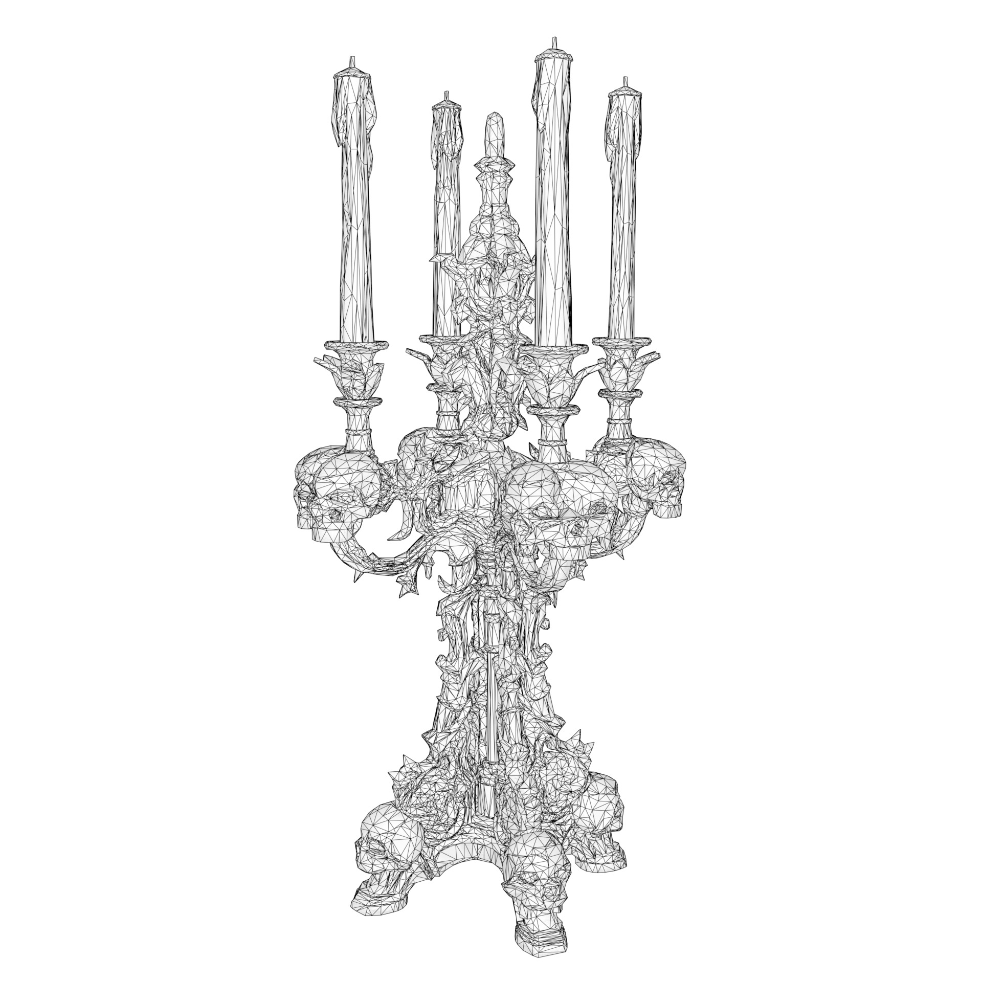 Candelabra Ghotic Low-poly 3D model_19
