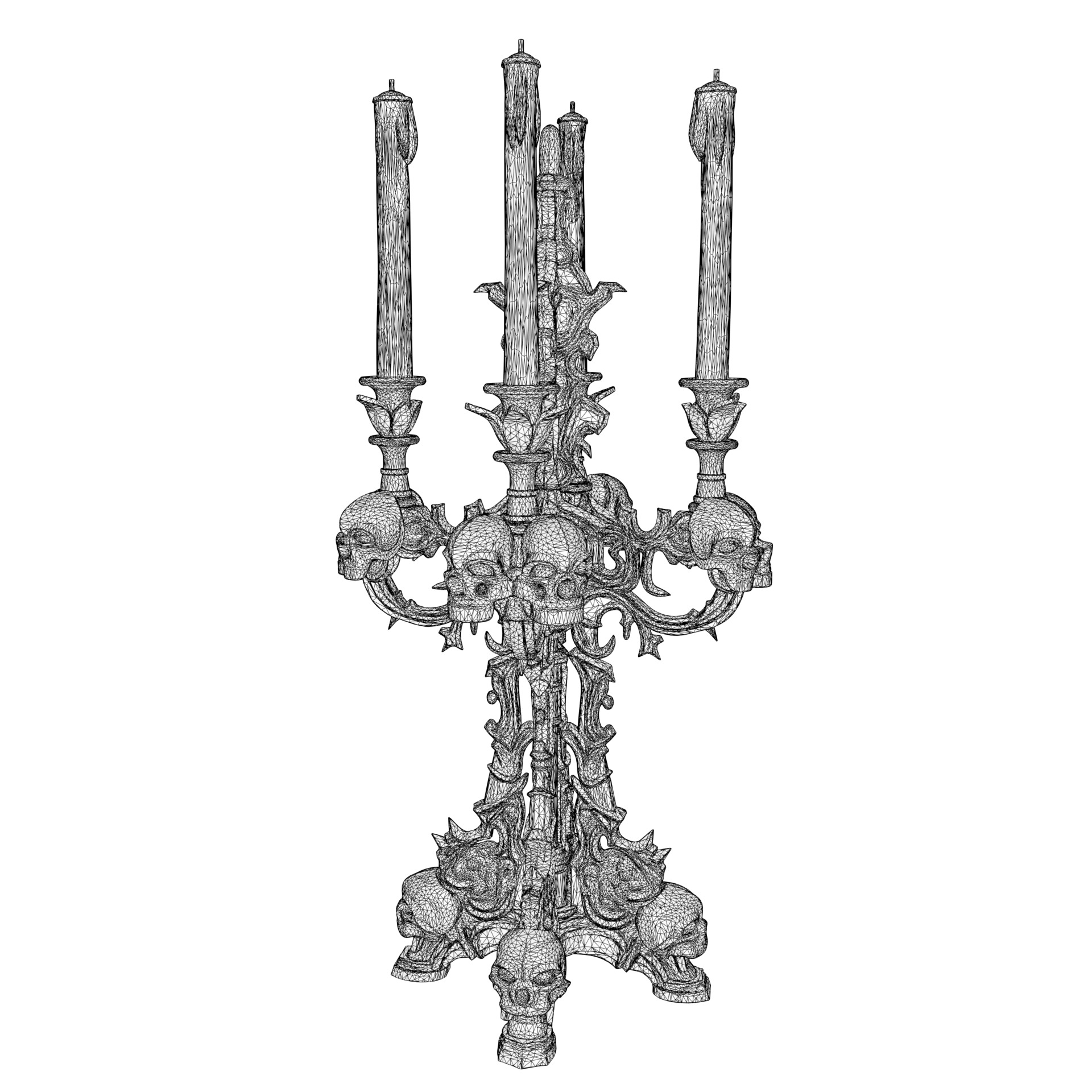 Candelabra Ghotic Low-poly 3D model_17