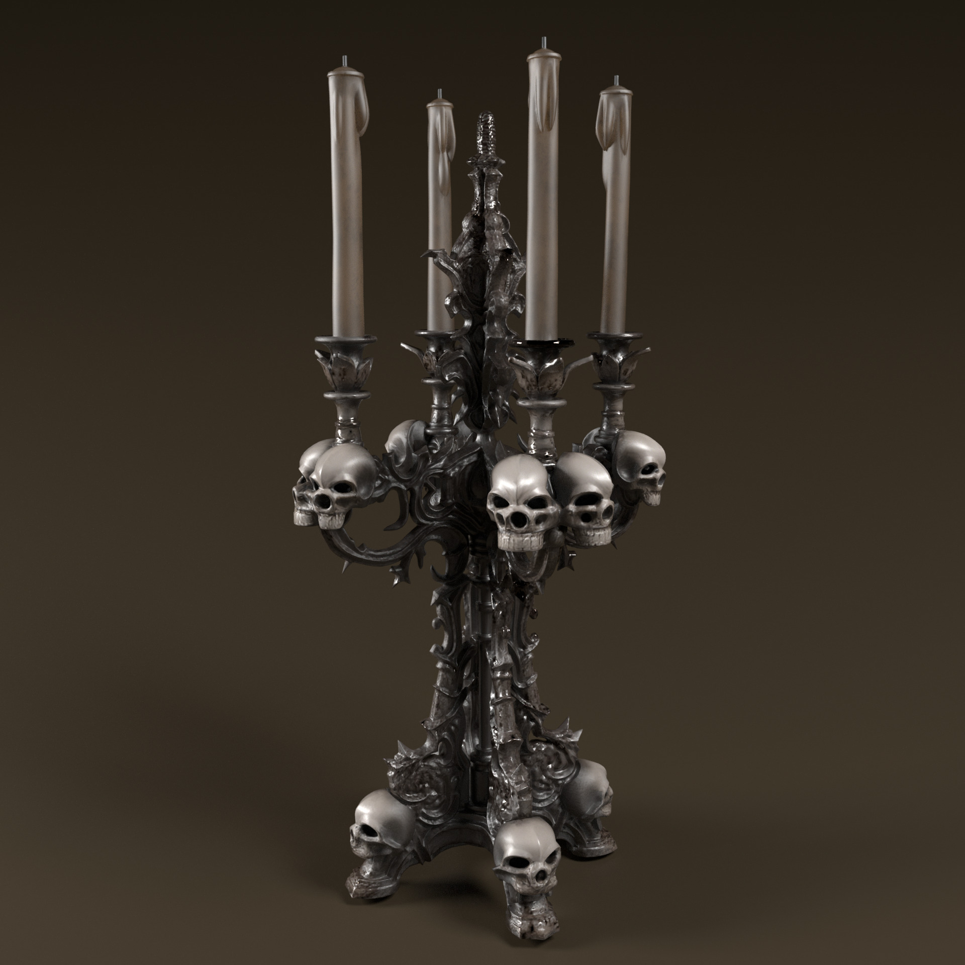 Candelabra Ghotic Low-poly 3D model_11