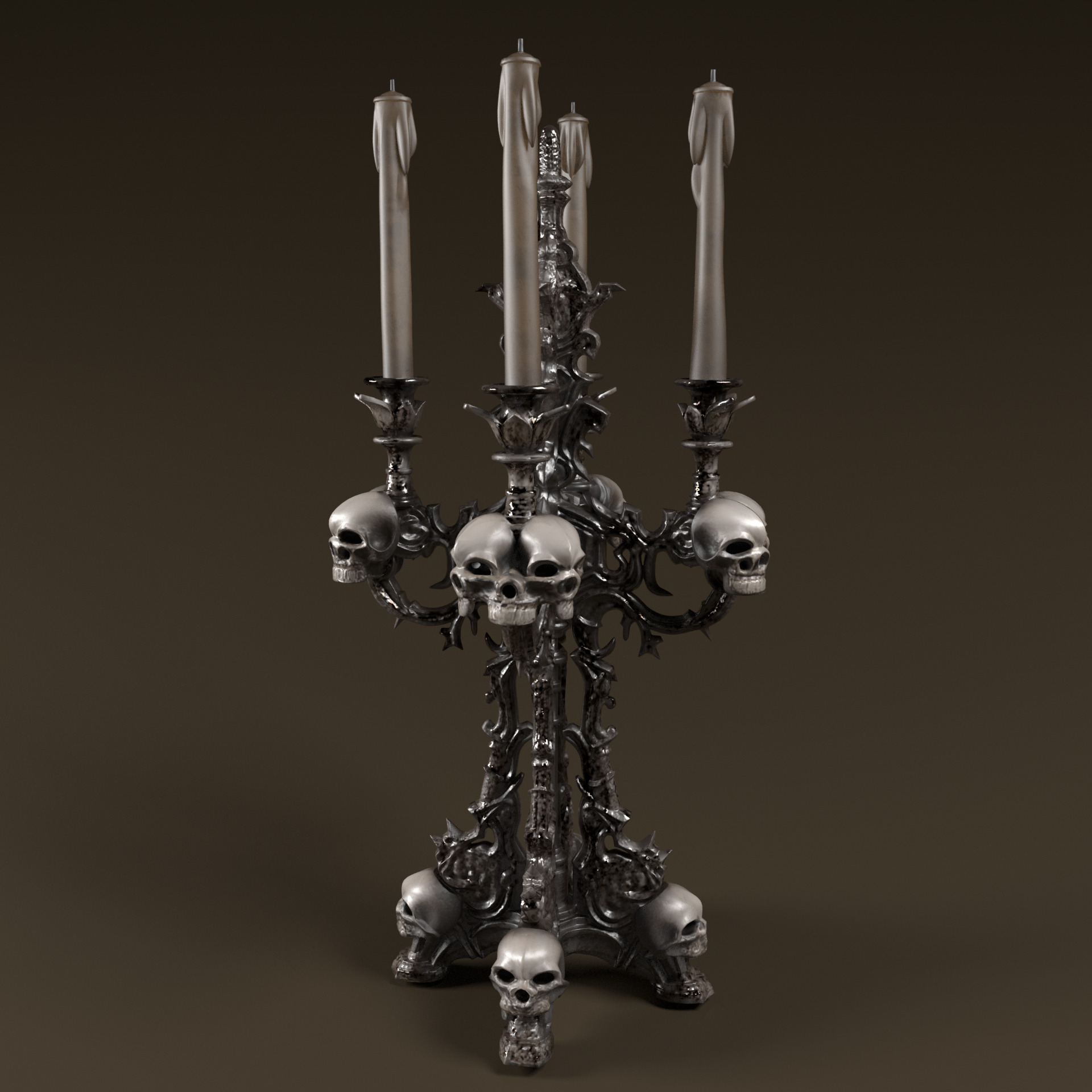 Candelabra Ghotic Low-poly 3D model_7